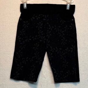 Women’s Black Floral Lace Stretchy Bermuda Shorts Feminine Heritage